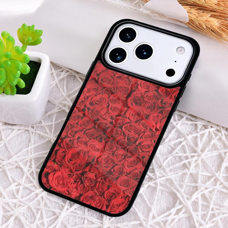 Чехол для телефона Цветок Красная Роза для iPhone 17 Air 16 15 11 12 14 13 Pro Max Ударопрочный Чехол