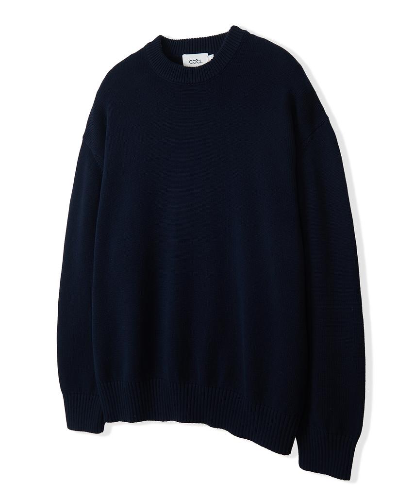 COSTUME O’CLOCK [Renewal Ver.] Soft Cotton Crew Neck Knit Charcoal Cooskt008Charcoal
