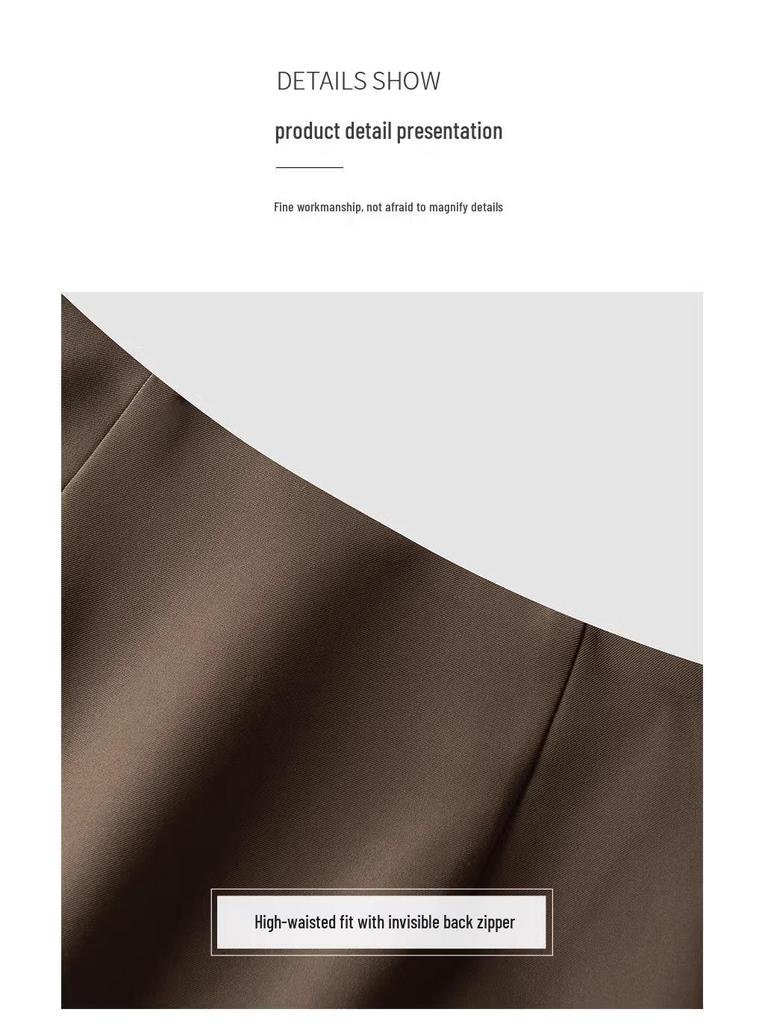 Женская юбка миди с завышенной талией, облегающая, с разрезом - Весна/Осень