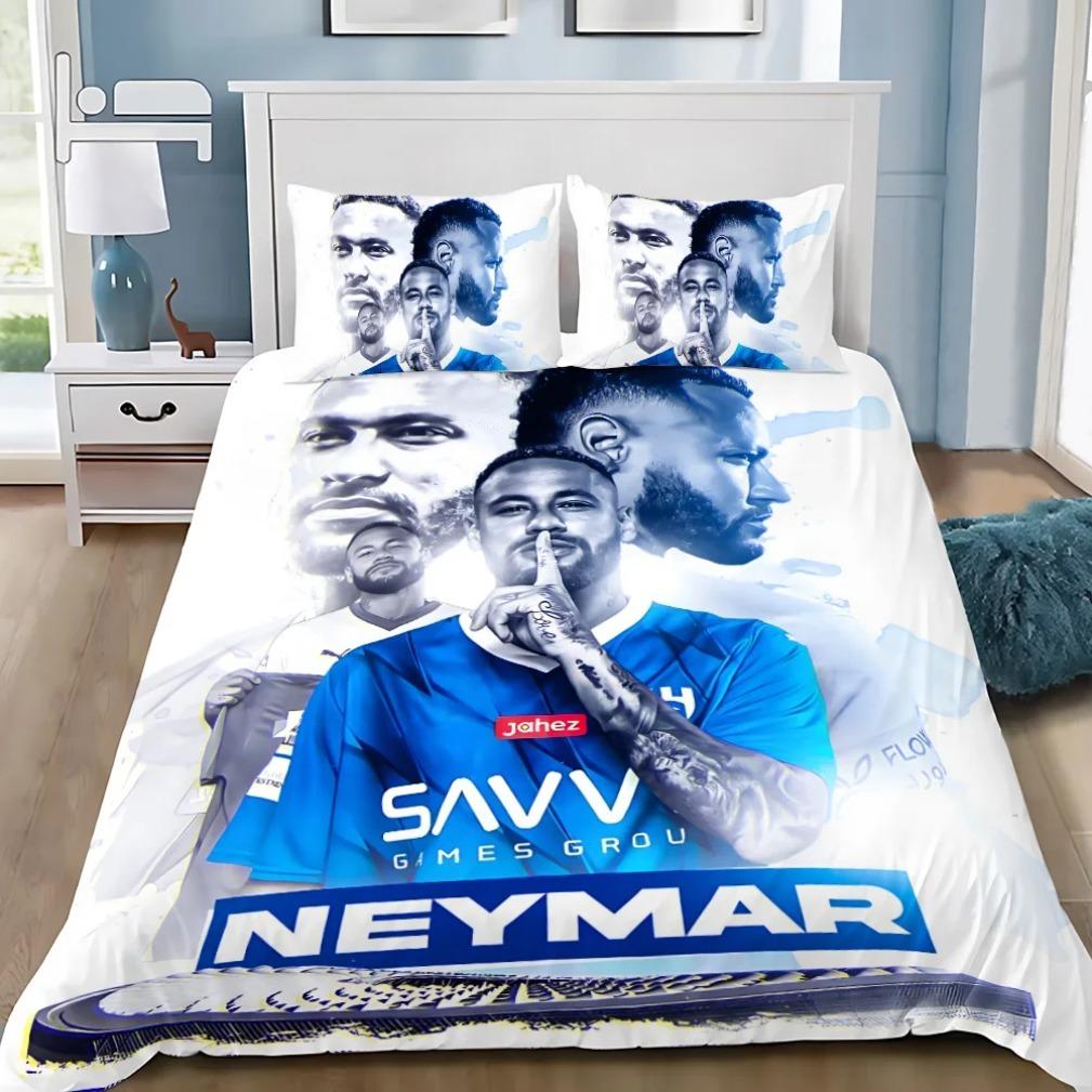 Football Star Neymars Bedding Set Football Star High Definition Printing Duvet Cover Pillowcase Single Double Large Size