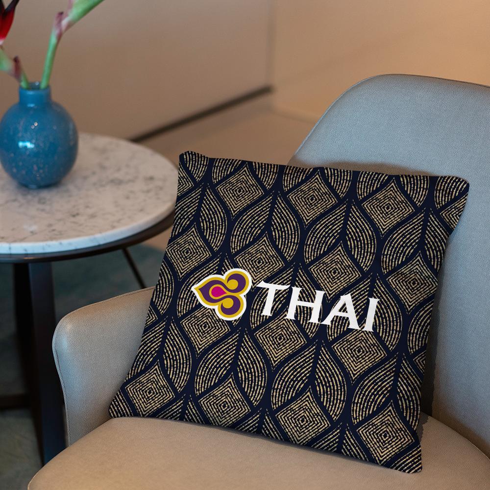 Подушка Thai Airways International 2-в-1 Двусторонняя Плюшевая Наволочка | Для Авто/Дивана/Кровати | Идеальный Подарок