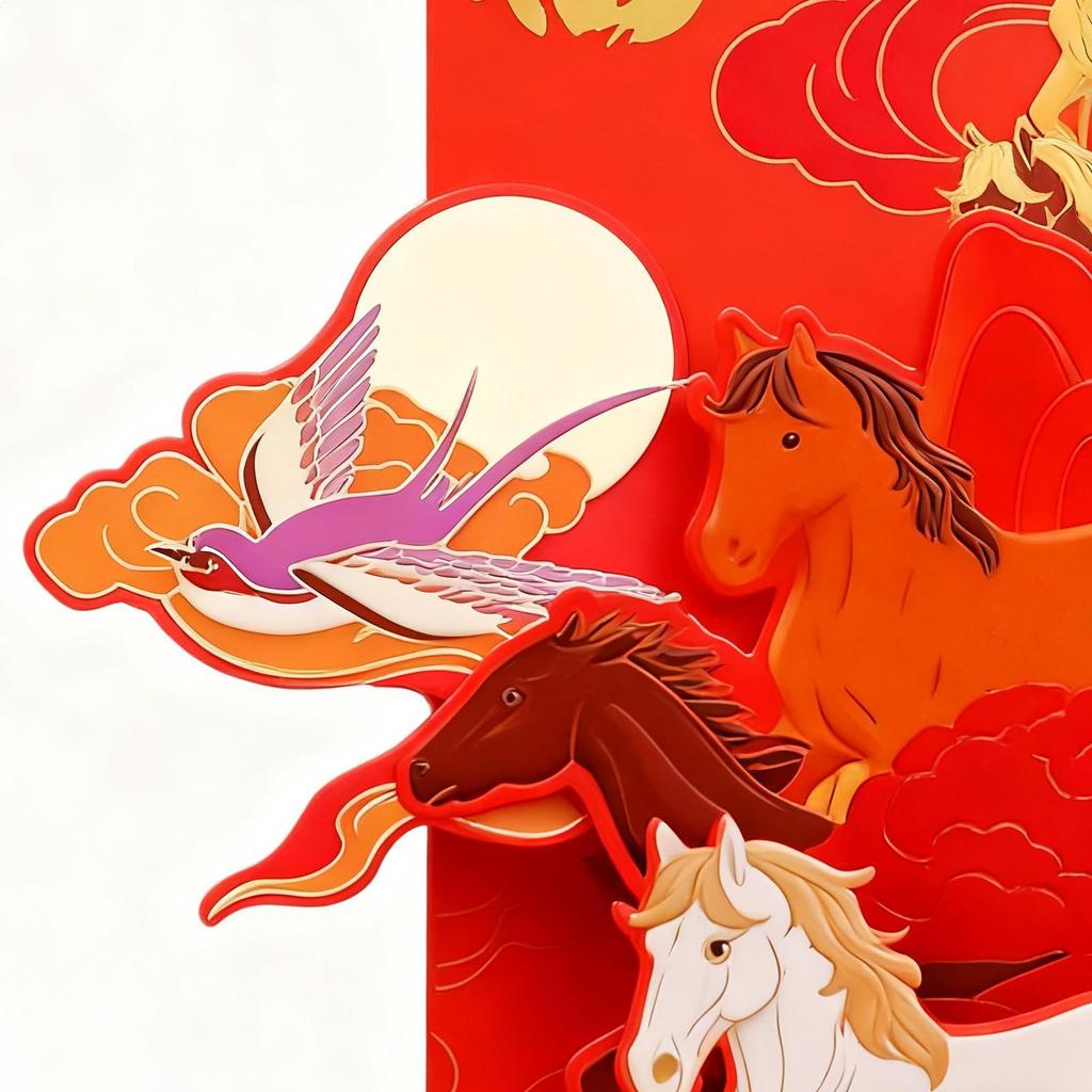 Year Of Horse Red Envelopes Portable Festival Money Packet Money Envelopes For Cash For Spring Festival Wedding Christmas