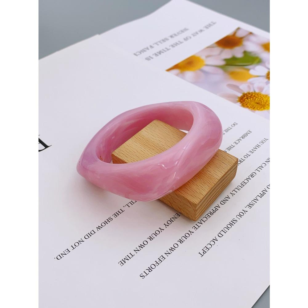 European and American Style Marble Pattern Exaggerated Acrylic Bangle Bracelet