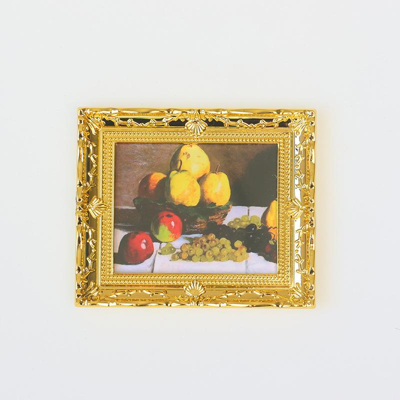 1 шт. Кукольный домик Настенные росписи Украшения 1:Кукольный домик Масштаб 12 Масляная живопись Винтажный персонаж Пейзажная картина Мини фоторамка