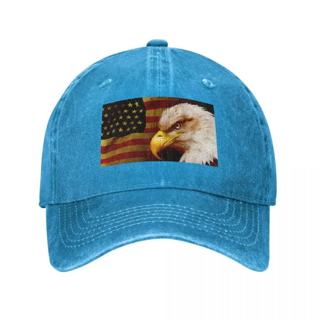 Bald eagle with flag Baseball Cap tactical cap Anime Hat Fishing cap Snapback Luxury Women Unisexs