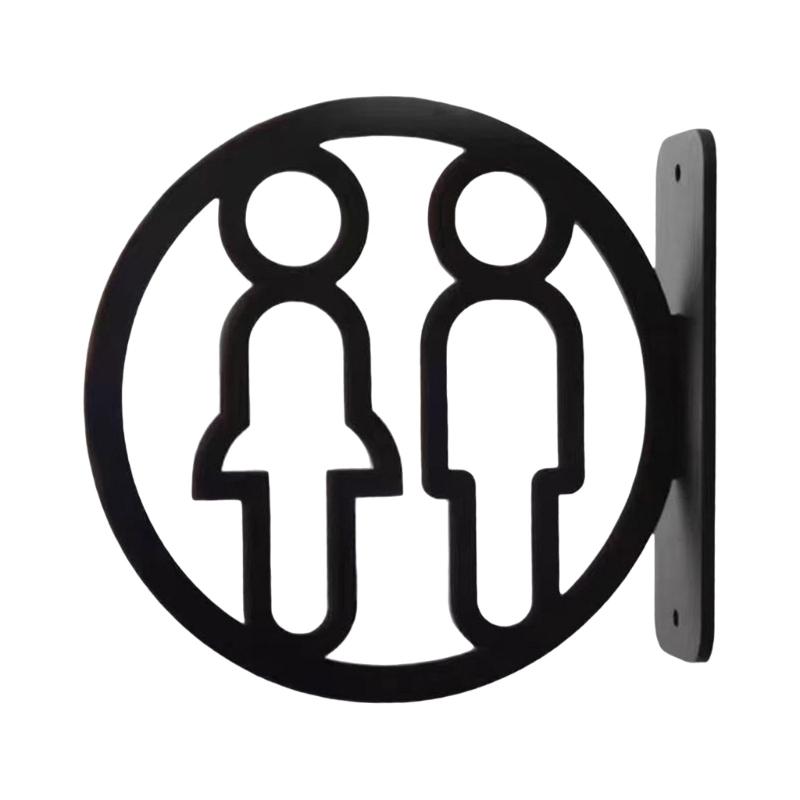 Четкий указатель туалета, простая установка, табличка для ванной комнаты, туалетная табличка, указатель туалета, символы мужчины и женщины