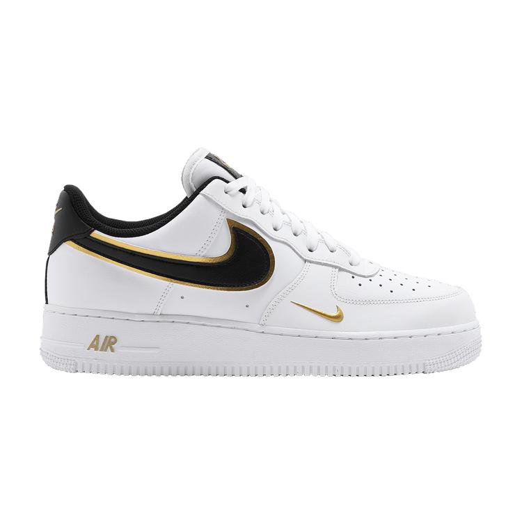 Nike Air Force 1 07 LV8 Metallic Swoosh Pack — белые мужские кроссовки с металлическим золотом, черные DA8481-100