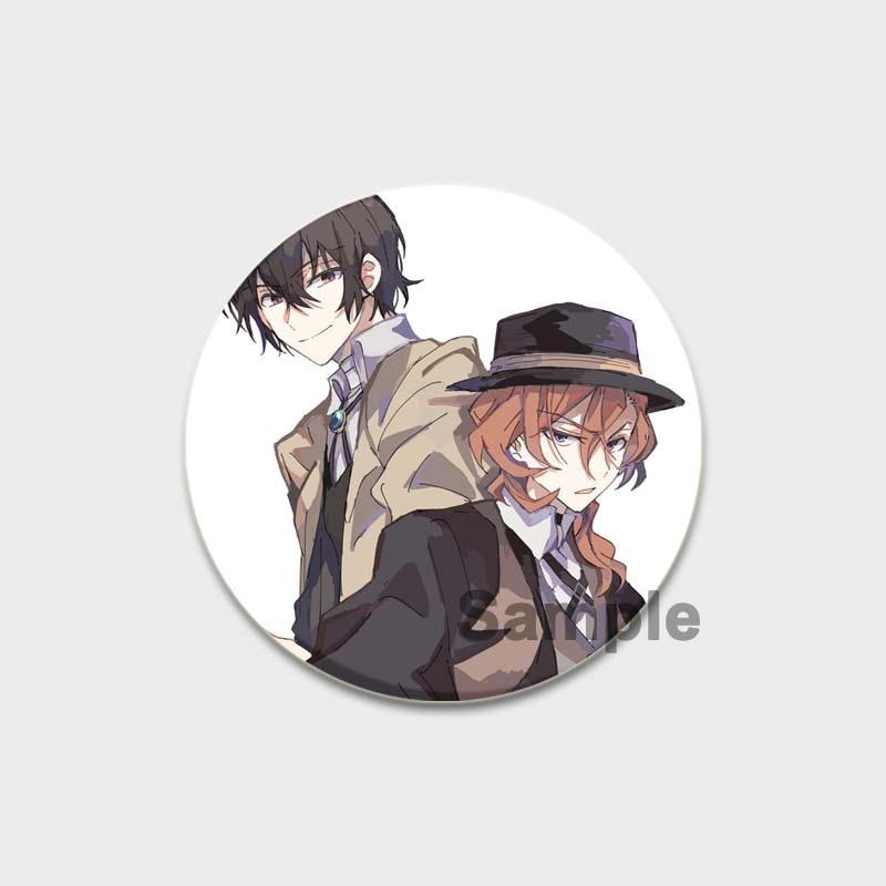 58 мм аниме булавка Bungo Stray Dogs нагрудные булавки Chuuya Ranpo Yosano акриловая брошь ручной работы из эпоксидной смолы значок ювелирный аксессуар для рубашки-сумки