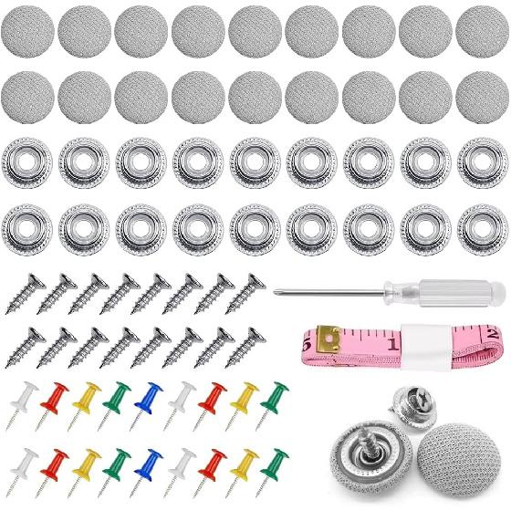 Mandark 60PCS Car Roof Headliner Repair Kit, Vehicle Roof Snap Rivets Retainer with tallation Tool, Automotive Repair Buckle for Interior Ceiling