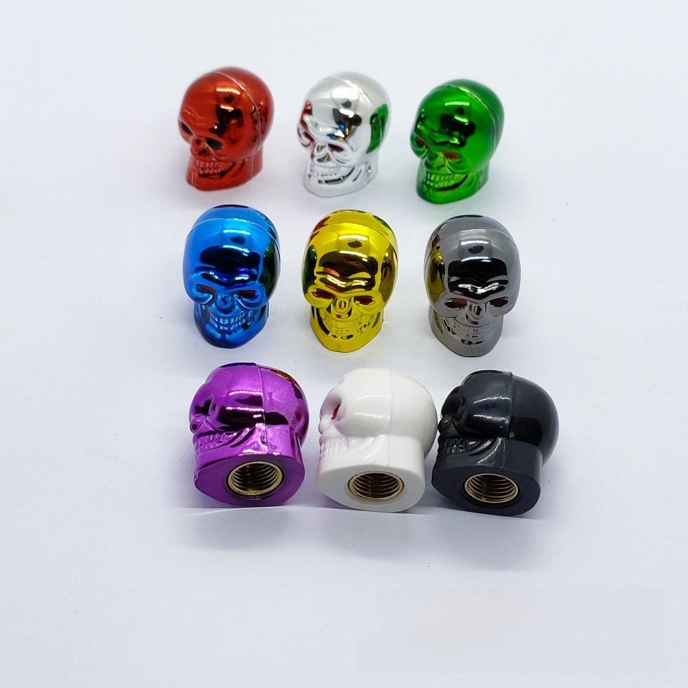 1Pc Antirust Copper Core Bike Tires Valve Caps Skull Style Tire Valve Cap Valve Stem Cap Motorcycle