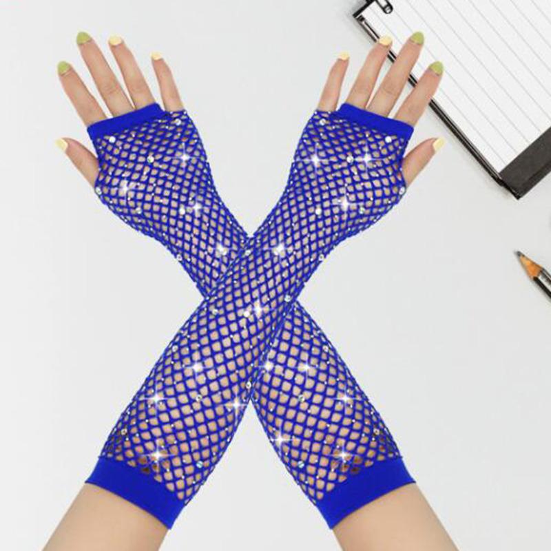 Блестящие перчатки-сетки без пальцев, длинные, на ногу/руку, манжеты, женские, для вечеринок, нарядные, сексуальные, панк, готика, для танцев, сетчатые перчатки