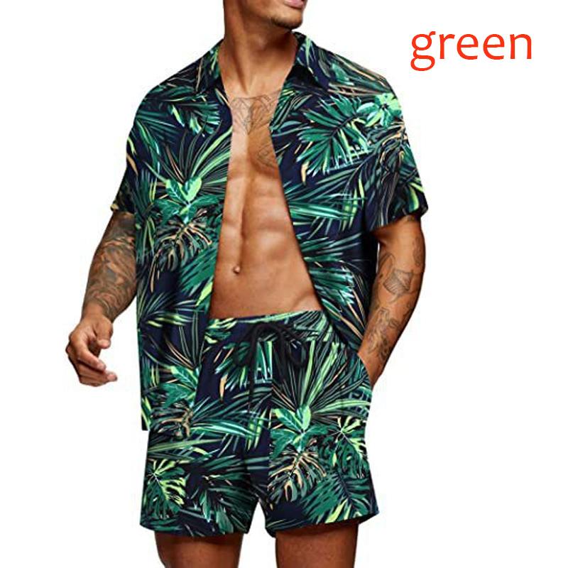 Новая летняя свободная модная пляжная рубашка в гавайском стиле, мужская молодежная повседневная рубашка с цветочным принтом, костюм-рубашка