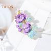 Brooch Pin Flower Shape Faux Pearls Decor Enamel Pin Fine Craftsmanship Collar Coat Badge Clothing Decoration
