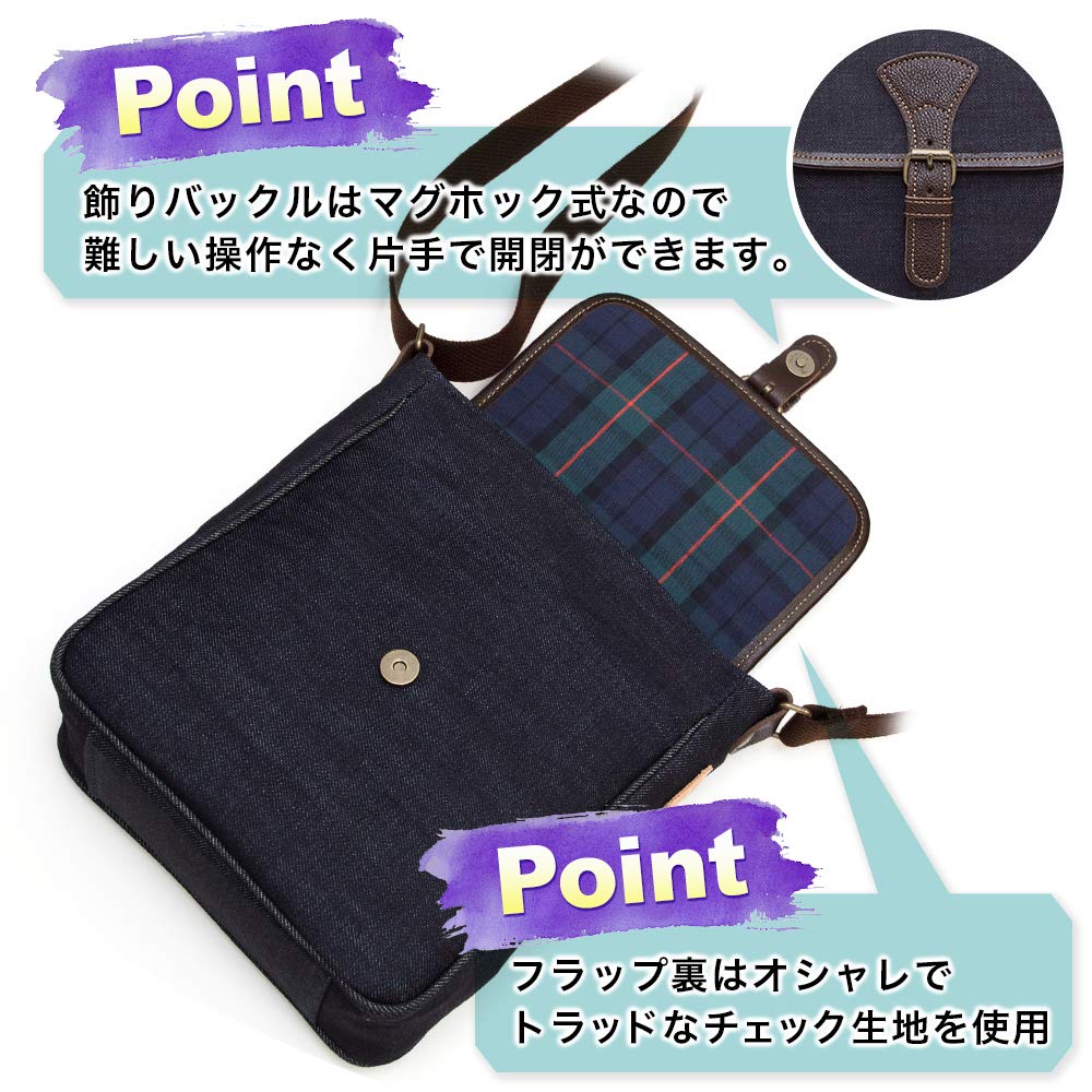 Сумка через плечо Made in Okayama Mini Flap Birthday Gift [creareki], мужская сумка, легкая, Япония, джинсовая, на плечо, для папы, на День отца, Dom-001