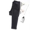 Women's High-Waisted Black-Gray Skinny Jeans - Spring 2025 Slim-Fit Elastic Pencil Pants
