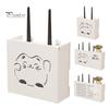 WiFi Router Storage Box Wall Mount Wooden Router Shelf Organizer Power Strip Cable Management Hider Rack for Modem Cable Router Cover