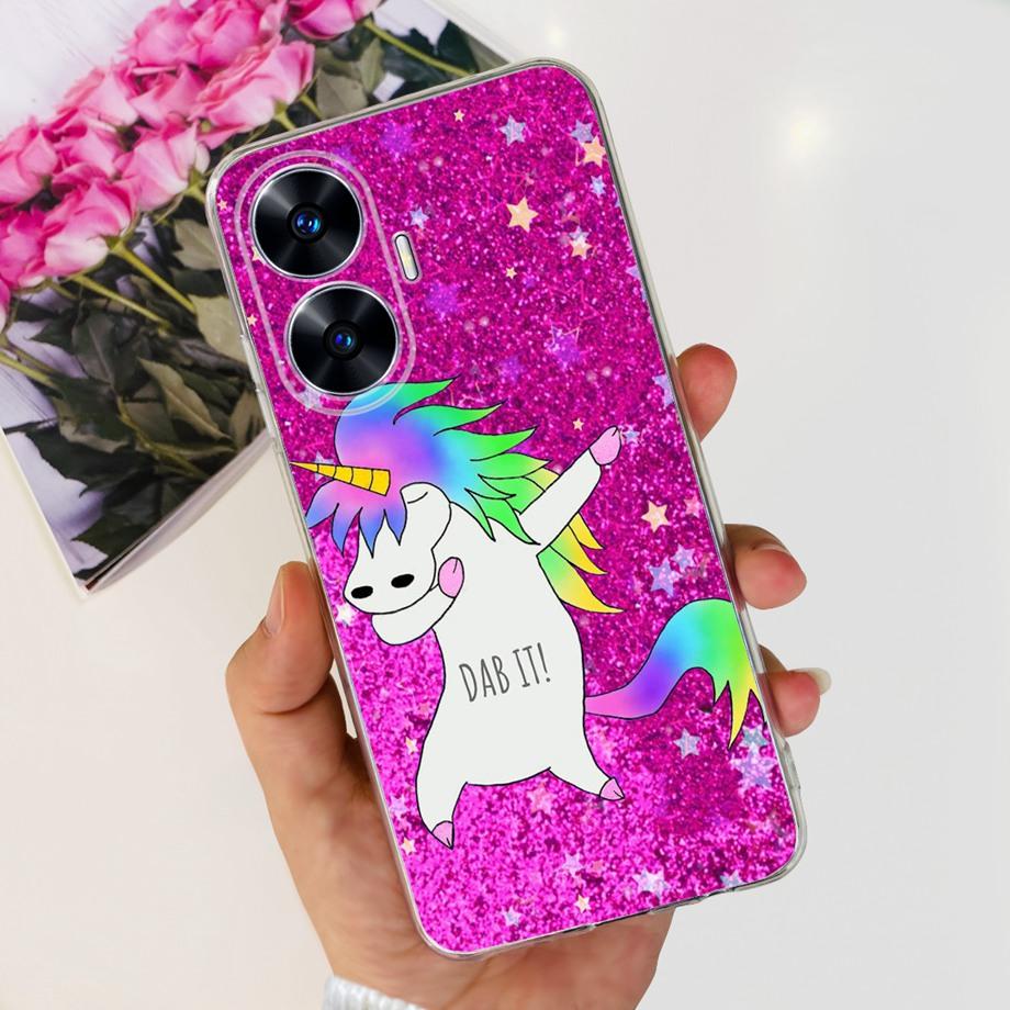 Чехол для Realme C55 6.72 дюйма Задняя крышка Гладкий Прозрачный Тонкий Чехол Для ON Oppo Realme C55 C 55 RMX3710 Мультяшный Детский Чехол