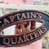 Solid Brass Antique Captain's Quarters Door Plate - Nautical Decor for Home, Office, or Boat