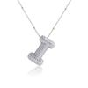 Silver Color Silver Zircon Necklace Rhinestones Women Choker Simple Letter Pendant Necklace  Gift