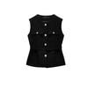 Spring and Summer New Women's Clothing Fashion Metal Clasp with Belt Punk Texture Vest Waistcoat 2132904