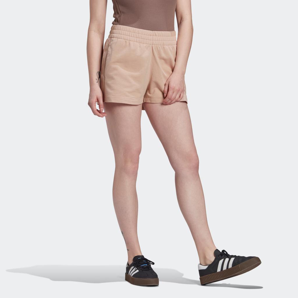 adidas Оригинальные спортивные полосатые повседневные шорты с эластичной талией женские шорты серо-розовые GM6706