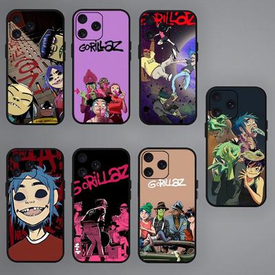 Чехол для телефона Rock Band Gorillaz для iPhone Mini 11 12 13 14 15 Pro XS Max X Plus SE XR, черный мягкий корпус