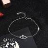 S925 Silver Korean Version Small Fresh Heart Interlocking Love Fairy Heart Lock Love Anklet Heart Shaped Pendant Accessories Super Fairy Chain