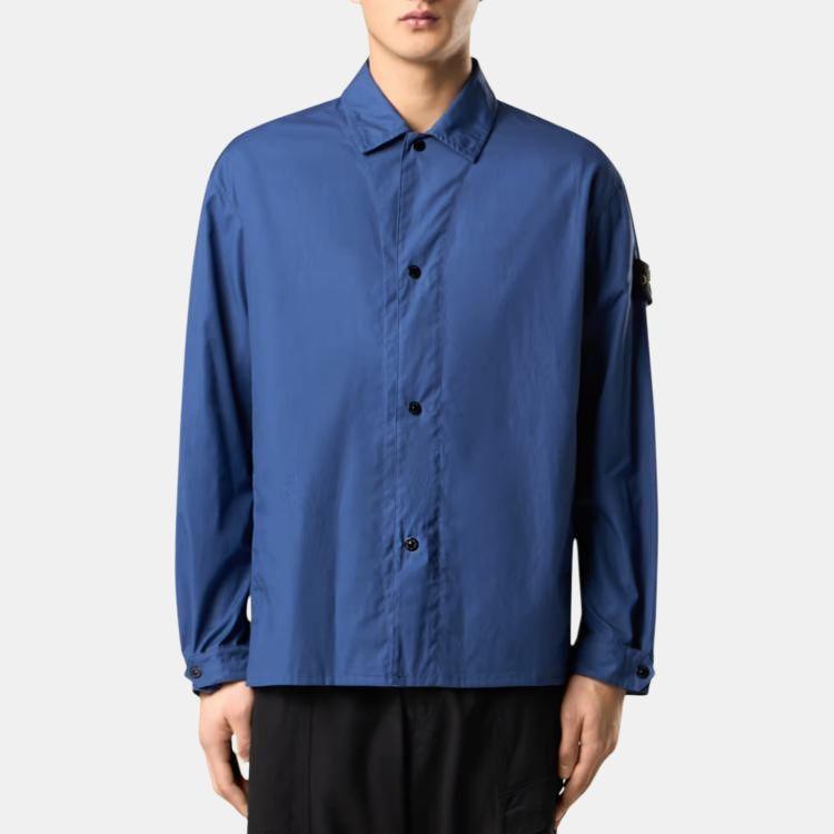 STONE ISLAND Рубашка мужская с острым воротником, на пуговицах, с длинным рукавом, синяя K1S151200013S0011-V0028