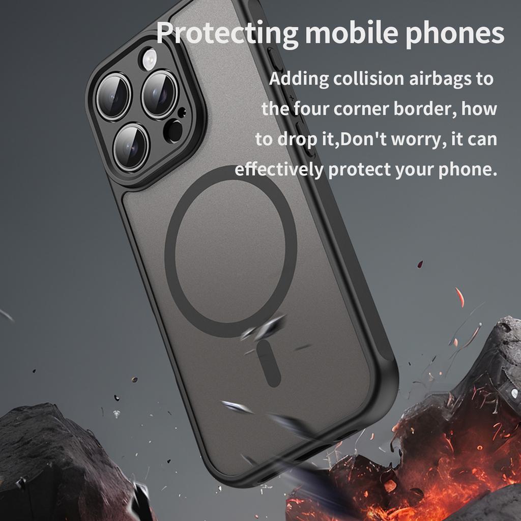 Чехол для телефона iPhone 15 Pro, прочный магнитный ударопрочный бампер, гибридная крышка для iPhone 15 Pro