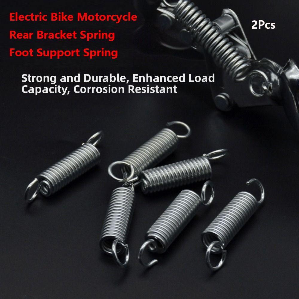 2Pcs Universal Electric Bike Support Spring Silver Foot Support Parking Assist Bracket Spring