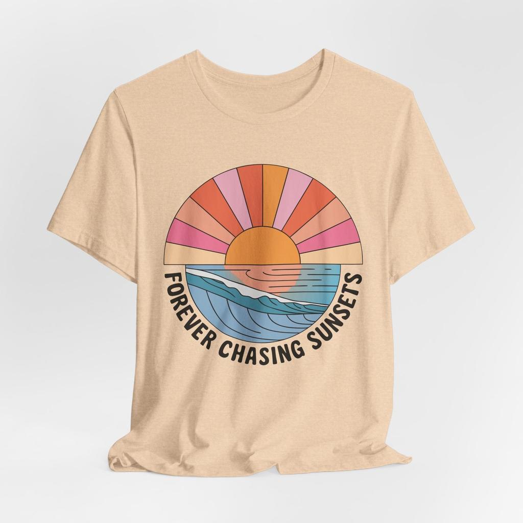 Sunset Chaser Tee - Forever Chasing Sunsets Unisex T-Shirt Mens Kids Mens Womens Tees Top for Beachwear Style