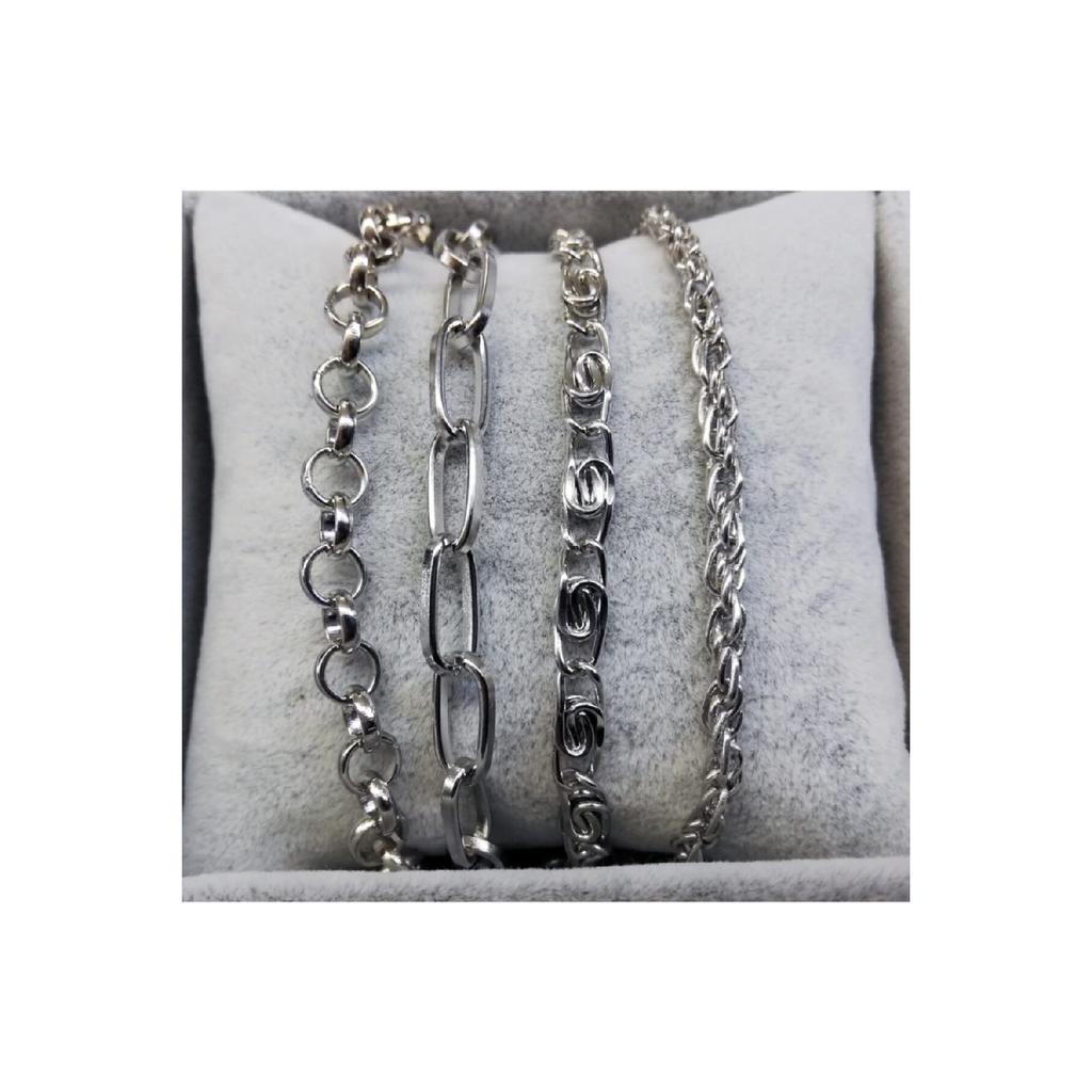 Женский серебряный итальянский комбинированный браслет-цепочка