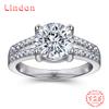 Lindon Classic 925 Sterling Silver Zircon Ring Ladies Jewelry Wedding Promise Party Gift