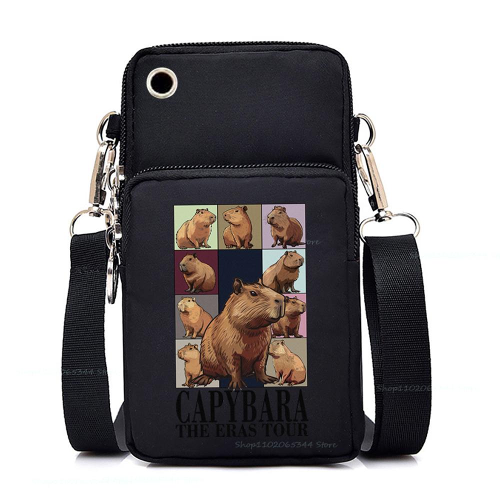 Женские маленькие сумки через плечо Симпатичная мини-сумка для мобильного телефона Capybara Подростковые забавные сумки через плечо с изображением животных Capybara Женские сумки-мессенджеры