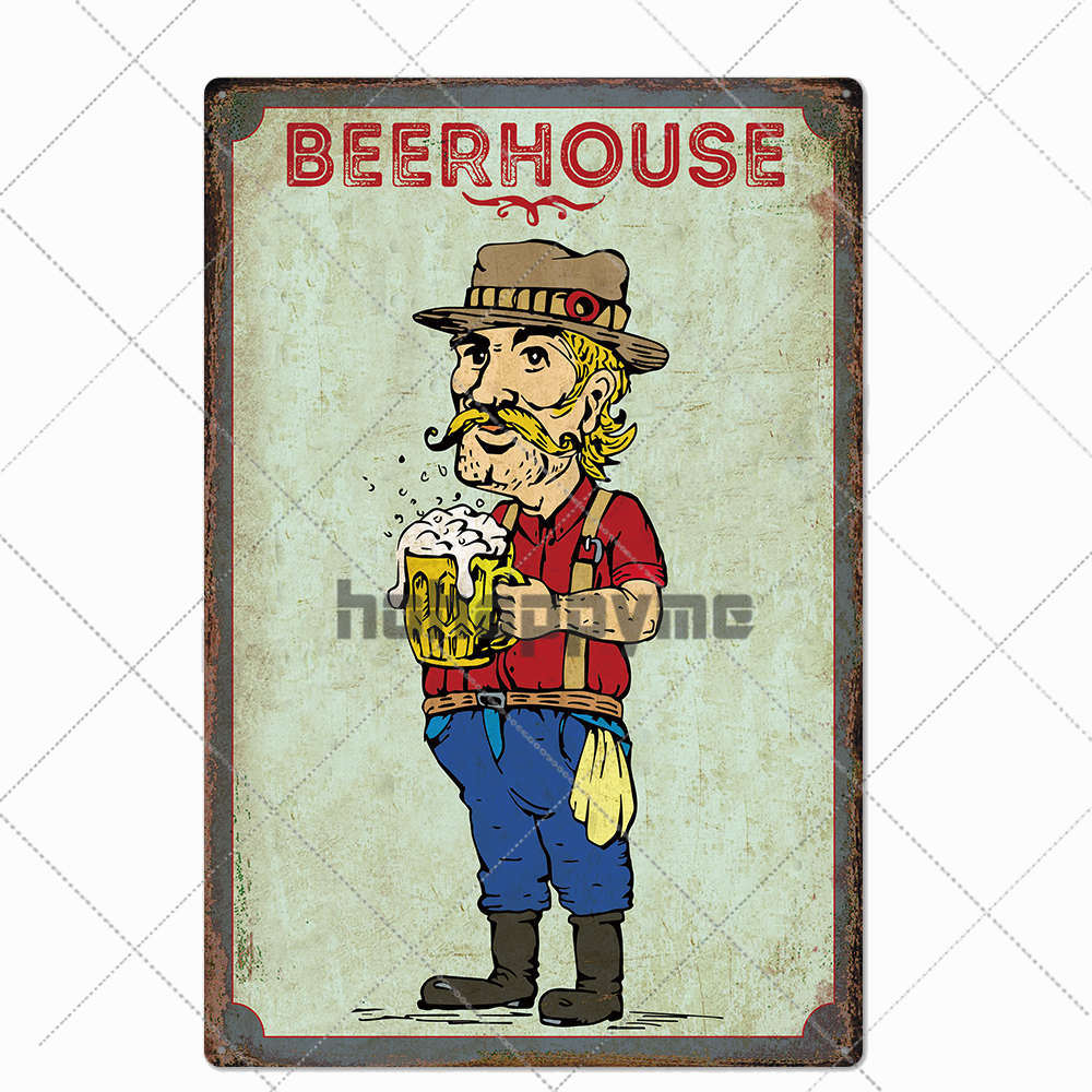 Beer Vintage Metal Tin Signs Bar Poster Pub Club Cafe Wall Decoration Retro Plaque Home Decor 20*30cm