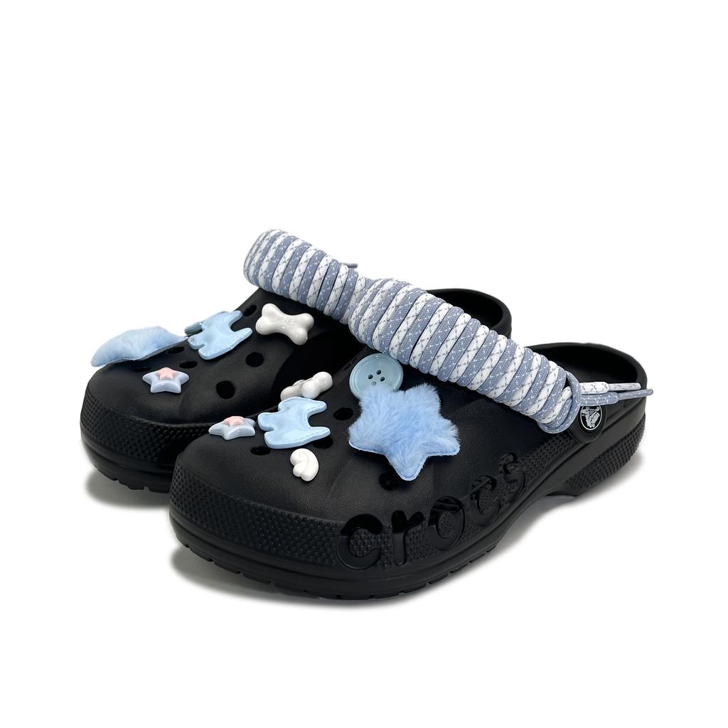 Crocs Baya EVA Синий Щенок Милый, Веселый и Модный Свежая Ниша Нескользящие Колледж Повседневный Универсальный Обувь с Отверстиями Унисекс Черный