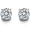 6mm 7mm 8mm White Round AAA Cubic Zircon Silver Stud Earrings