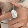 PANJBJ Кольцо Геометрия с Морозным Покрытием из Серебра 925 Пробы для Женщин Широкое с Текстурой Универсальное Ручной Работы Ins Ювелирный Подарок