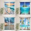 2pcs, Beach Scenery Sunset Ocean Window Decorative Curtains, For Living Room Bedroom Dining Room Kitchen Farmhouse Home Decor