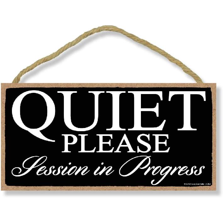 Honey Dew Gifts, Out of Office, Unavailable, In A Meeting, Away from Office Door Sign, Business Hanging Wood Sign, 10 Inch by 5 Inch, 76487