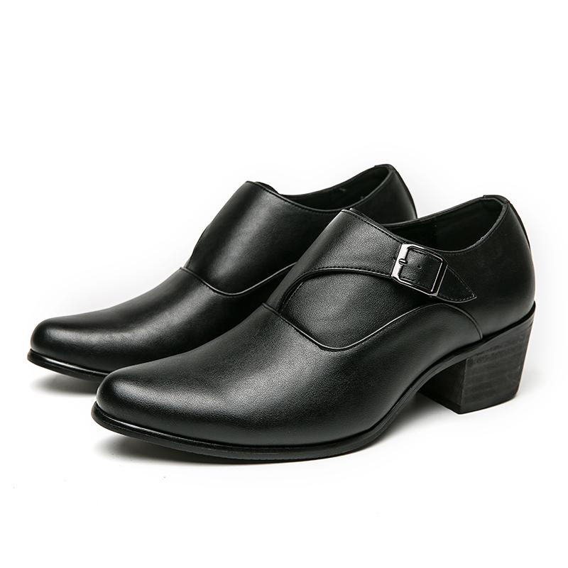 Кожаные туфли мужские Кожаные туфли на высоком каблуке Мужские свадебные вечерние кубинские мужские туфли для бизнеса и повседневной носки