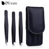 3 PCS Eyebrow Tweezers Stainless Steel Hair Removal Makeup Tool Kit with Bag Point Tip/Slant Tip/Flat Tip Pinzas Pincet