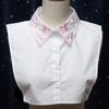Elegant White Fake Collar Women Embroidery Detachable Collar Fake Women Vintage Cotton Ladies False Blouse Collar Half Shirt