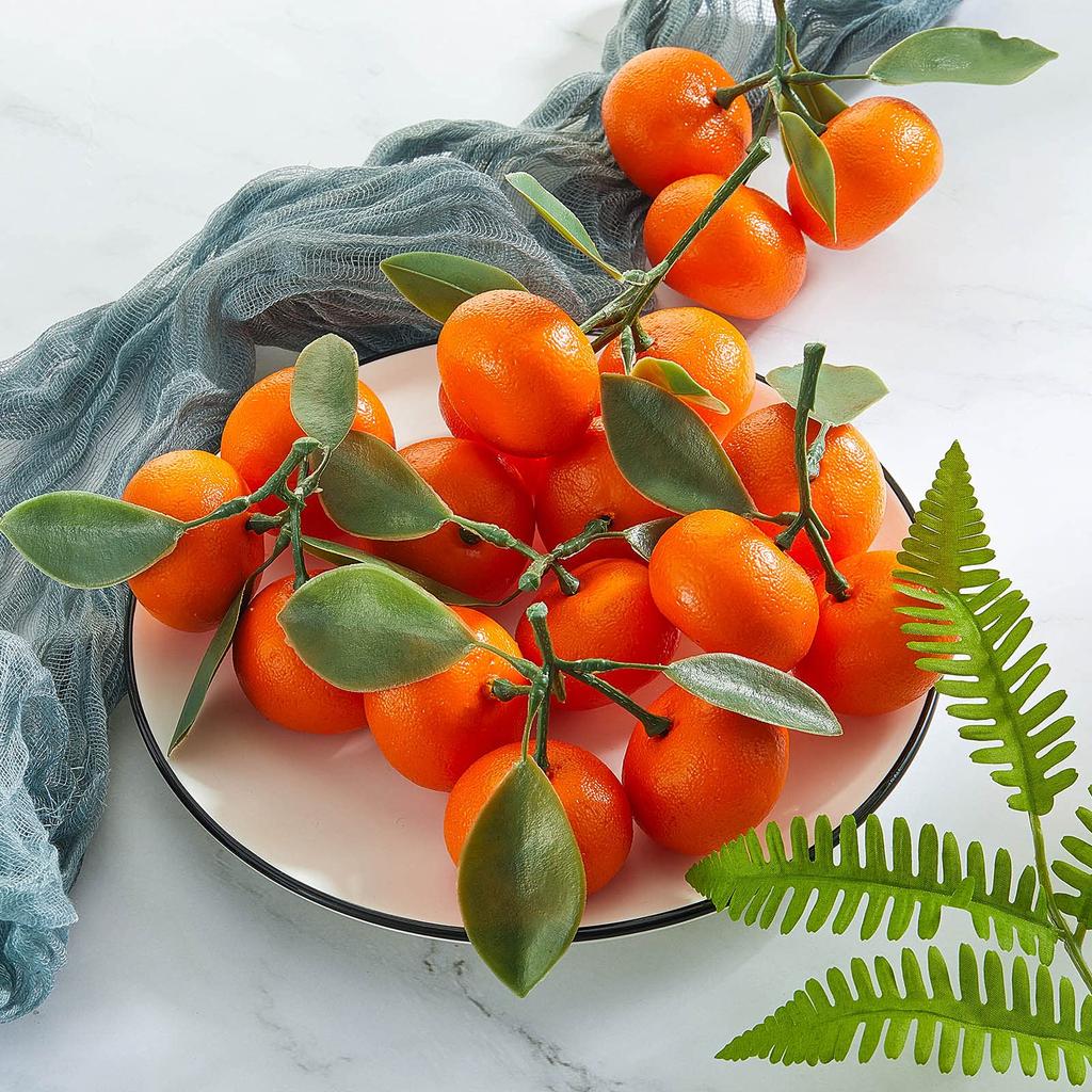 15pcs Simulated Fruit Orange Decoration Dining Table Decoration Fruit Suitable For Home Parties Kitchen And Holiday Decoration