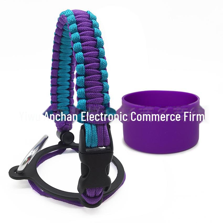 Top Thermos Cups with Silicone Non-Slip Sleeves, Hand-Woven Ropes, and Cup Handles