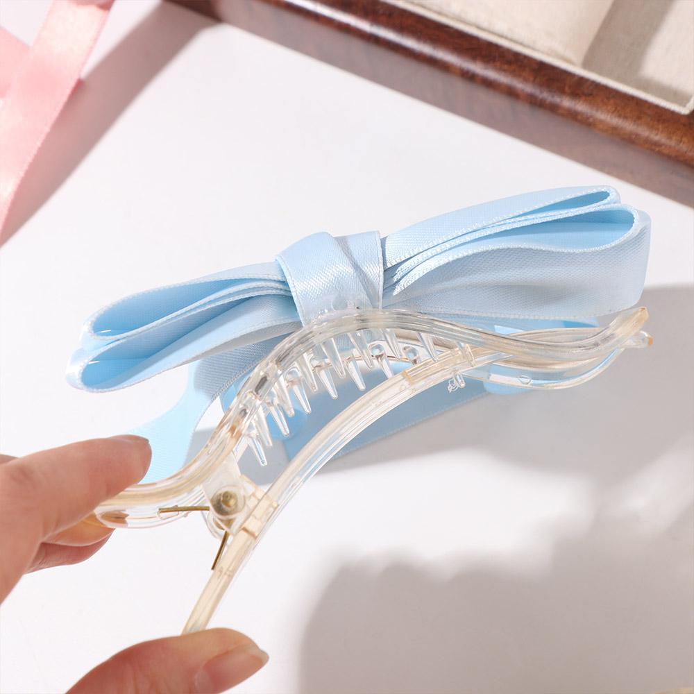 French Style Satin Bow Hair Clip Solid Color Women Hairpin Elegant Bow Ribbon Hair Clip  Girls