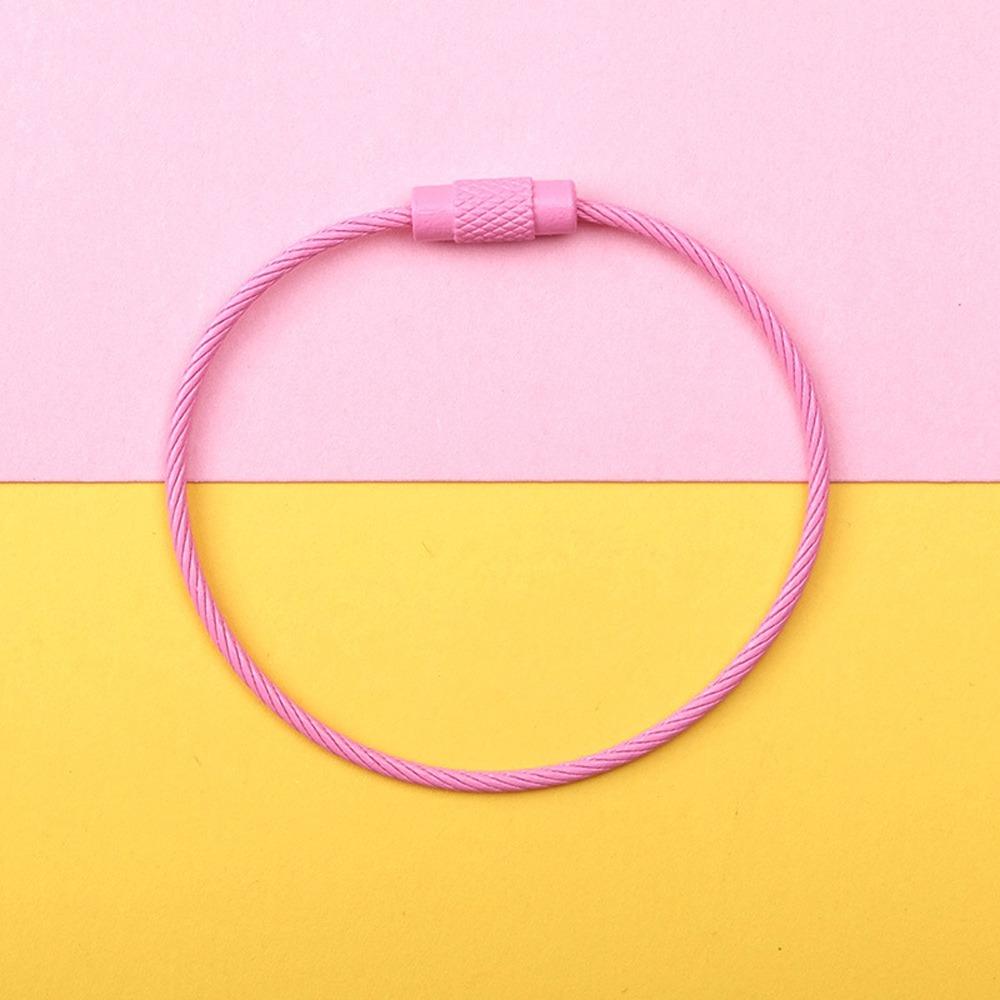 5/10pcs Screw DIY Rope Rotating Metal Material Key Ring Wire Ring Key Chain Buckle