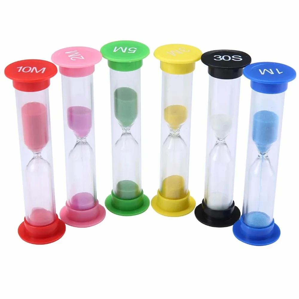 1/6pcs Sand Clock Colorful Hourglass Timer 0.5/1/2/3/5/10 Hour Glass Minutes Kitchen Kids Room Clocks Home Decor Garden Watch