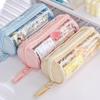 1 Pc Chic Large Capacity Pencil Case for Kids Solid Color Korean Fashion Pencil Pouch Transparent Simplicity Stationery Bag