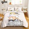 Cat Duvet Cover Set Digital Different Color Cartoon Cute Cat Bedding Set Bedclothes Double Queen King Size Polyester Qulit Cover